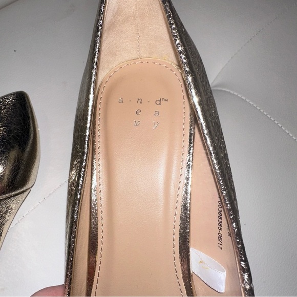 A New Day Gold Metallic 3” Heels with Pointed Toe, Size 7.5 - Picture 8 of 8